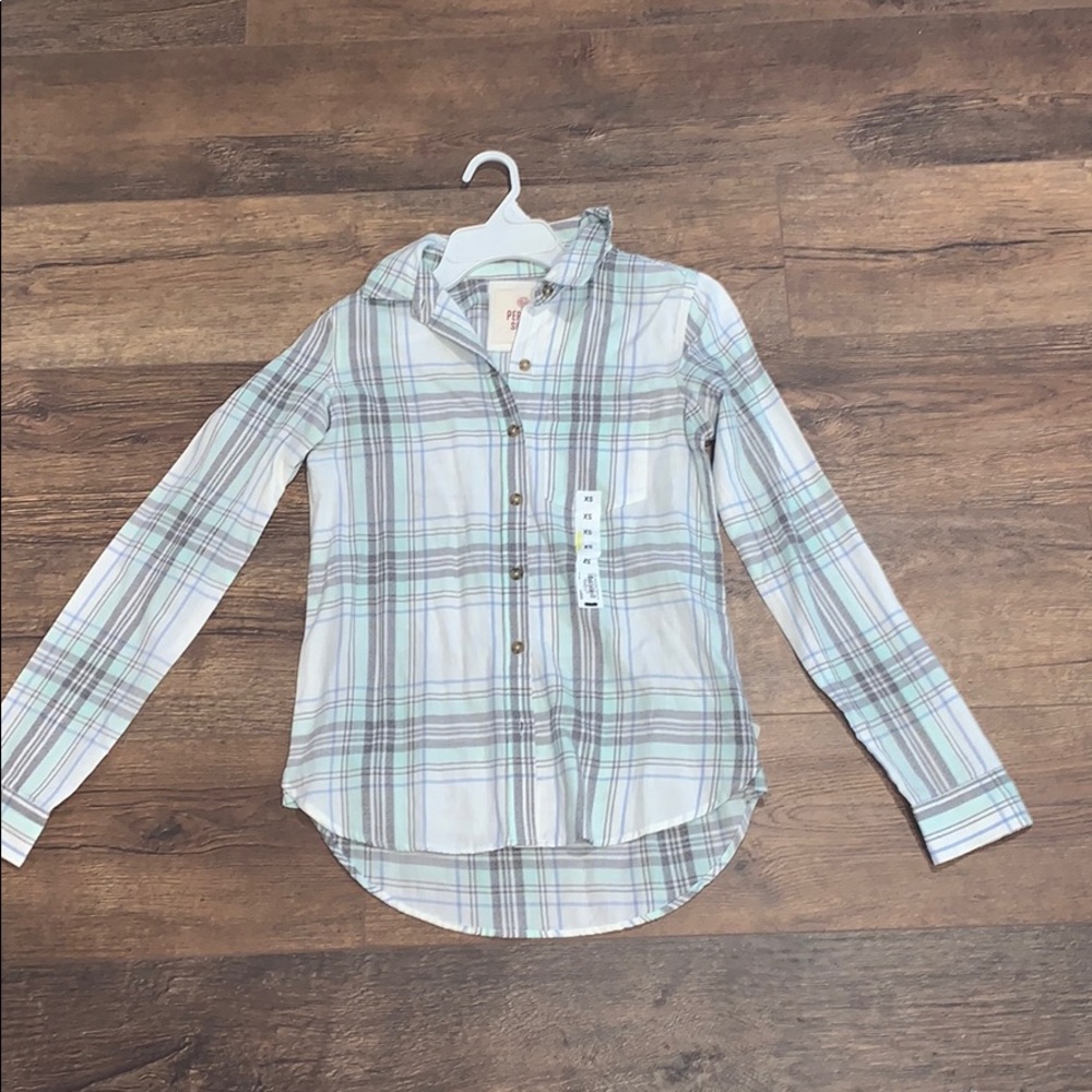 New teal, grey and white soft flannel